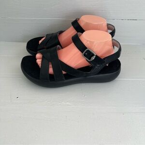 Alegria Women Bianca Black Leather  Chic Classic Strappy Sandal Size 42 US 11.5
